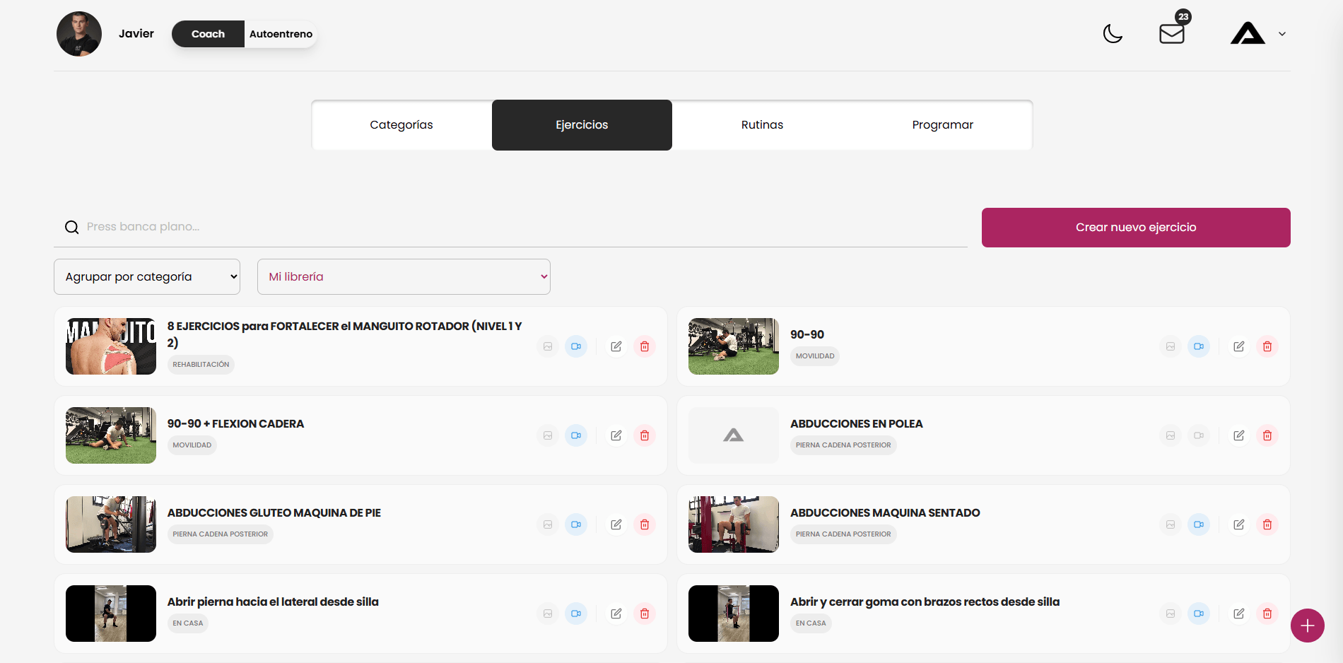 LIBRERÍA DE EJERCICIOS